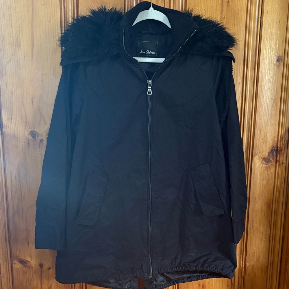 Sam Edelman Black Jacket  - Faux Fur Collar - Size XS